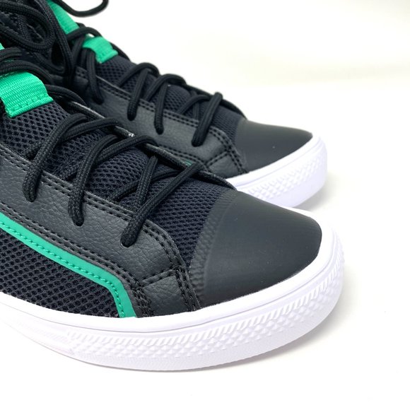 Converse Men's Size 170144C CTAS ULTRA MID Top Black Green Mesh Leather Sneakers - Picture 3 of 9